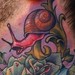 Tattoos - Snail and rose neck tattoo - 49615